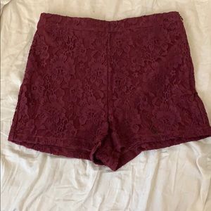 Lace high waisted shorts